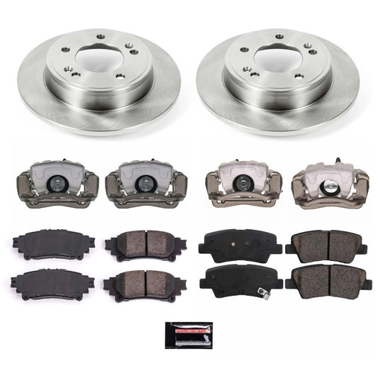 PowerStop rear brake kit with calipers for 2016 Hyundai Veloster, OE style brake replacement, auto specialty brake kit