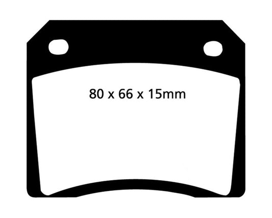 EBC Redstuff Rear Brake Pads for Acura 67-74 Ac 428 7.0, high-performance brake pads with red friction material