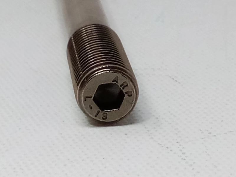 ARP Nissan VQ35 L19 head stud, high-performance engine hardware, shown in the image with detailed metal finish.