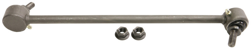 Moog front sway bar endlink for BMW X1 2016-2020, showing the metal sway bar link with mounting bushings and hardware.