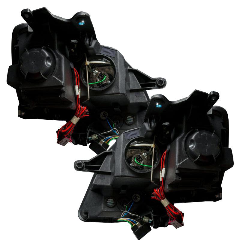 Oracle Lighting LED halo headlights for 2008-2012 GMC Acadia with amber accents, non-HID pre-assembled headlight assembly.