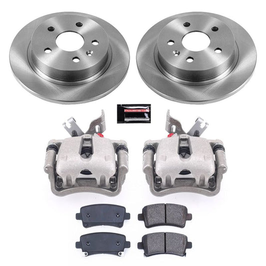PowerStop OE rear brake kit with calipers for Buick LaCrosse 2012-2016, featuring brake rotors and calipers for reliable stopping power.