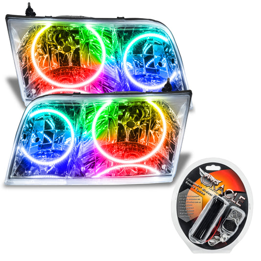 Oracle Ford Crown Victoria SMD HL headlights with chrome finish, halogen bulbs, and ColorSHIFT LED technology.