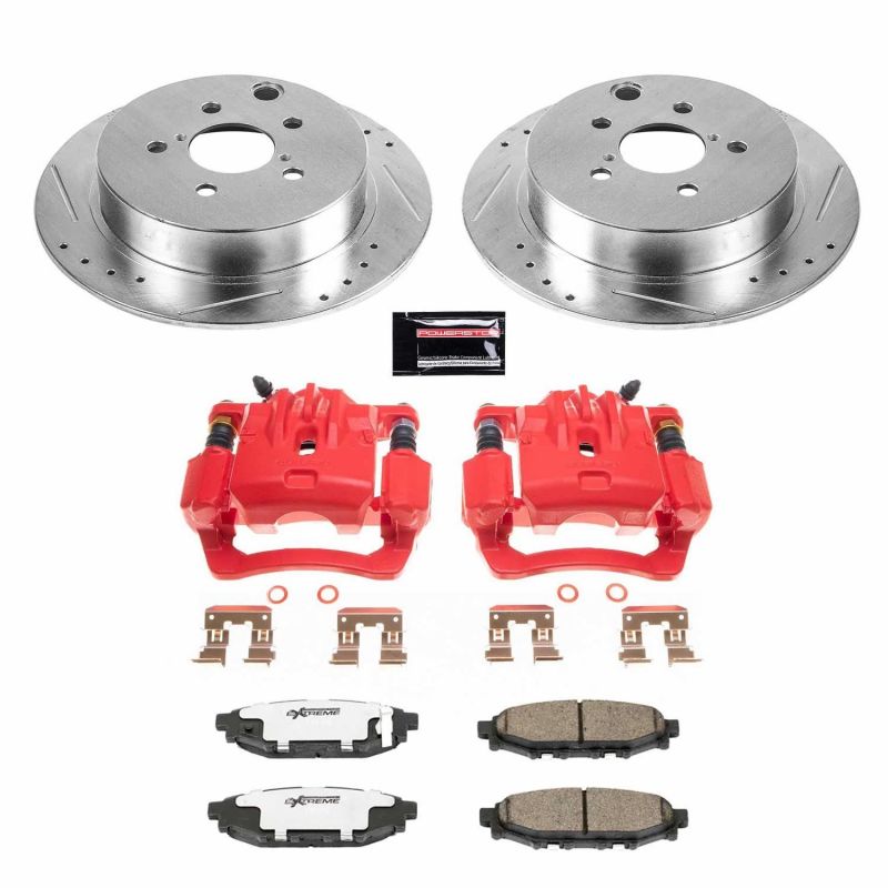 PowerStop Brake Kit with rear calipers for 2016-2019 Subaru Crosstrek, Z26 Street Warrior performance brake system.