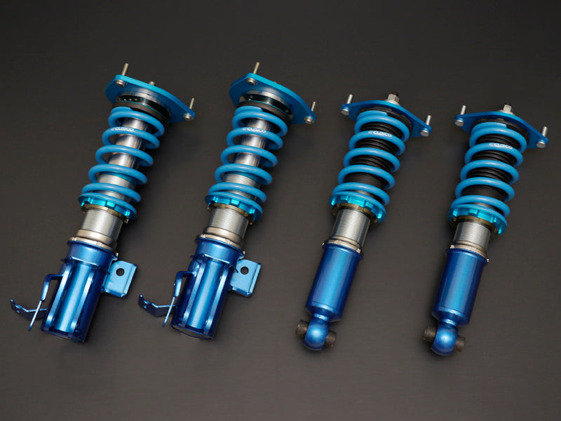 Cusco Toyota 86, Scion FR-S, Subaru BRZ Sport-S coilovers in blue with 8K front and 7K rear mono-tube 2-way suspension.