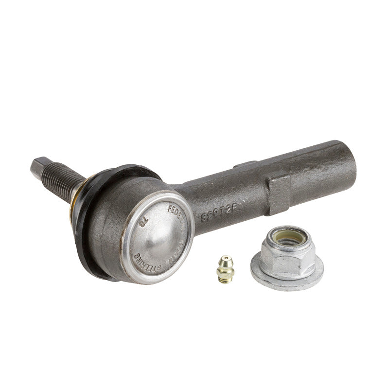 Moog Ford Expedition 2003-2006 front outer tie rod end showing metal ball joint and threaded connection for steering linkage.