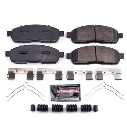 PowerStop Z23 Evolution Sport front brake pads for Ford F-150, performance brake pads with hardware included.