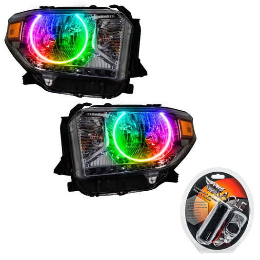 Oracle Lighting Toyota Tundra SMD Headlights with ColorSHIFT technology, showcasing bright LED illumination and modern design