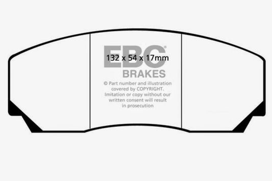 EBC Redstuff front brake pads for Aston Martin Vantage 5.3 twin supercharged, high-performance brake component.