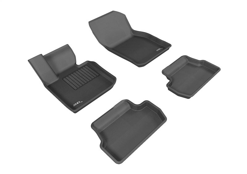 3D MAXpider black rubber floor mats for 2014-2024 Mini Cooper S/SE/JCW hardtop 2-door F56, full set with textured surface.