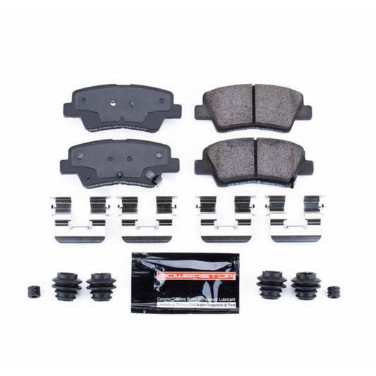 PowerStop Z23 Evolution Sport rear brake pads with hardware for Hyundai Elantra GT 2013-2016, performance brake replacement
