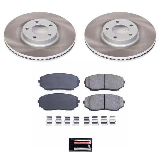 PowerStop front semi-coated rotor kit for 2007-2015 Lincoln MKX, high-performance brake rotor set with clean, smooth surface.