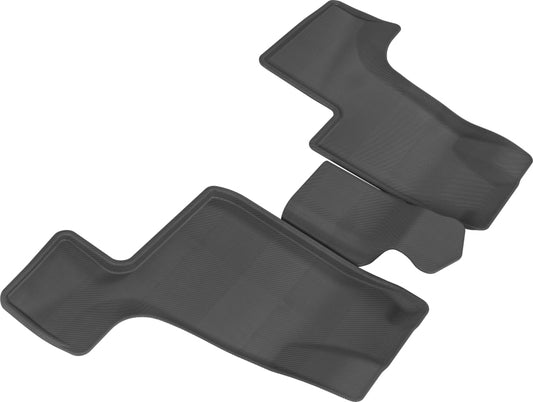 Black 3D MAXpider rubber floor mats for third-row of Mercedes-Benz GLS-Class/GL-Class X166, designed for 2013-2018 models.
