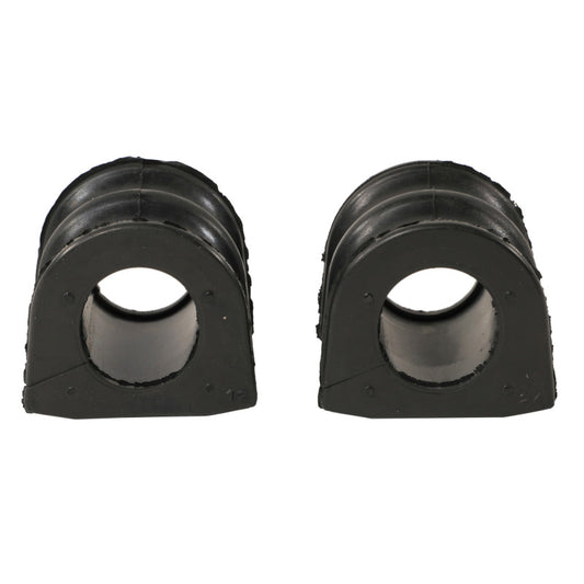 Moog Nissan Titan front to frame sway bar bushings, automotive suspension parts, black rubber bushings for stability.