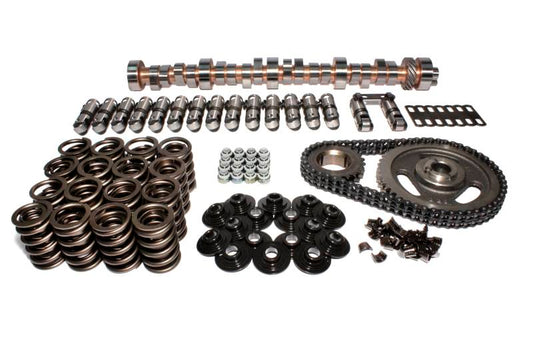 COMP Cams Camshaft Kit FC 308R showing high-performance camshafts with detailed metal finish and branding for automotive performance.