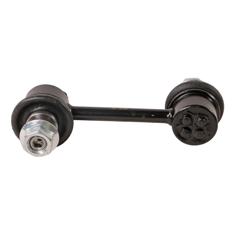 Moog Mazda RX-8 rear sway bar endlinks, part of the sway bar link kit, showing metallic components and mounting points.