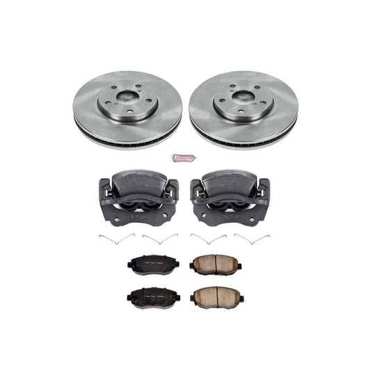 PowerStop OE front brake calipers for Lexus SC430 with Autospecialty kit, showing detailed metal caliper components.