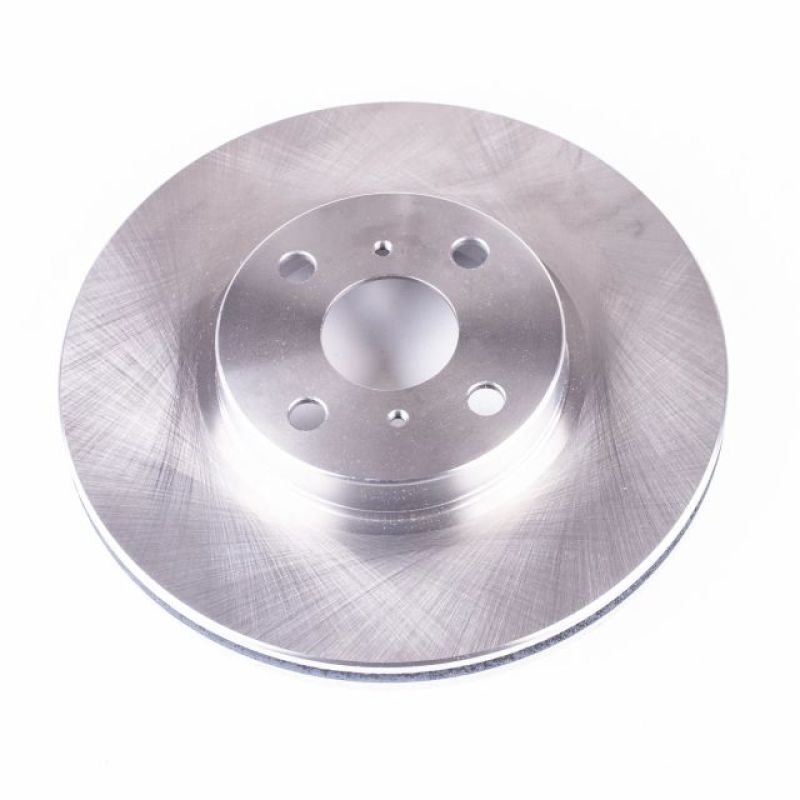 PowerStop OE front brake rotor for 2012-2018 Toyota Yaris, high-performance automotive part with vented design.