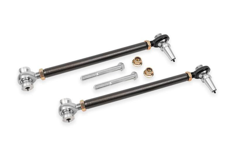 BMR Suspension black hammertone Chevrolet Camaro adjustable front lower control arms with rod ends for improved suspension performance