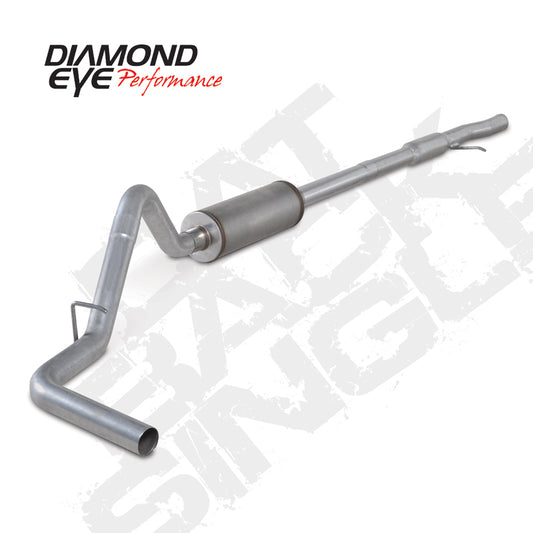 Diamond Eye Performance Catback exhaust system for Chevy GM 4.3L and 5.3L, showcasing the single gas pipe and polished metal finish.