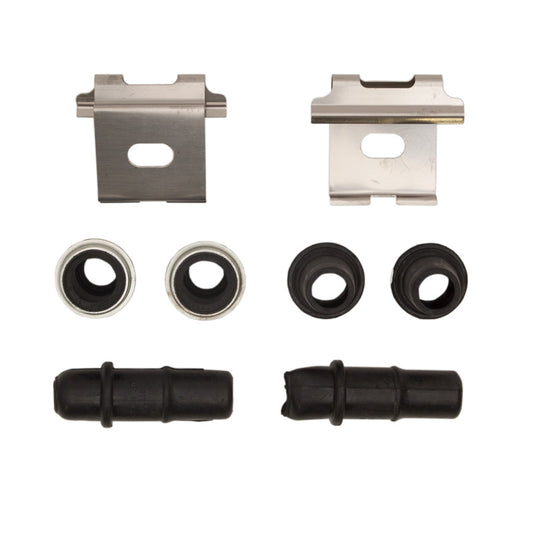 DFC Ford Mustang 1993-1998 front brake hardware kit with premium components, includes clips, pins, and springs for installation.