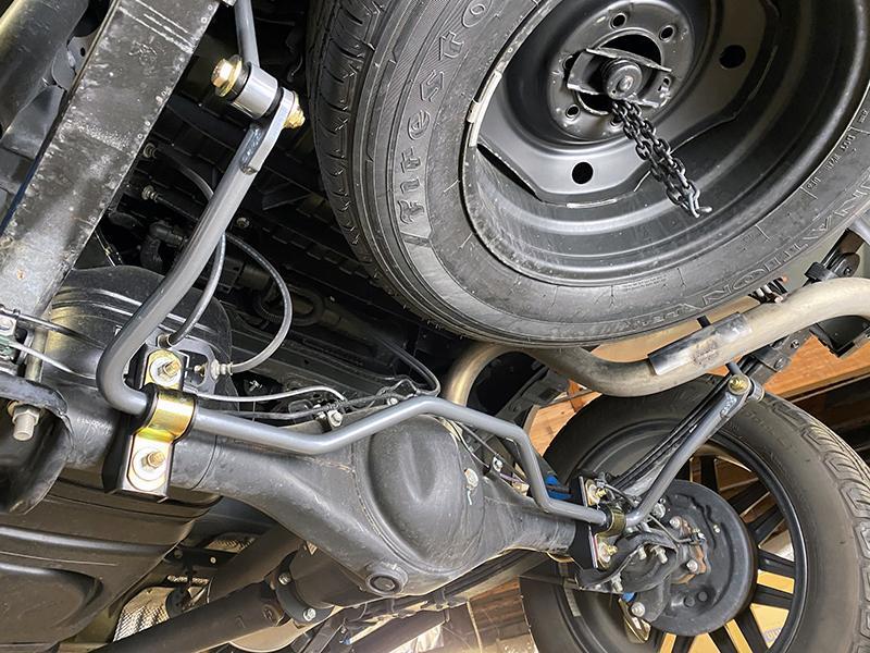 Progress LT rear sway bar for Toyota Tacoma 2016-2021, 0.875 inch (22mm) diameter, enhances stability and handling.