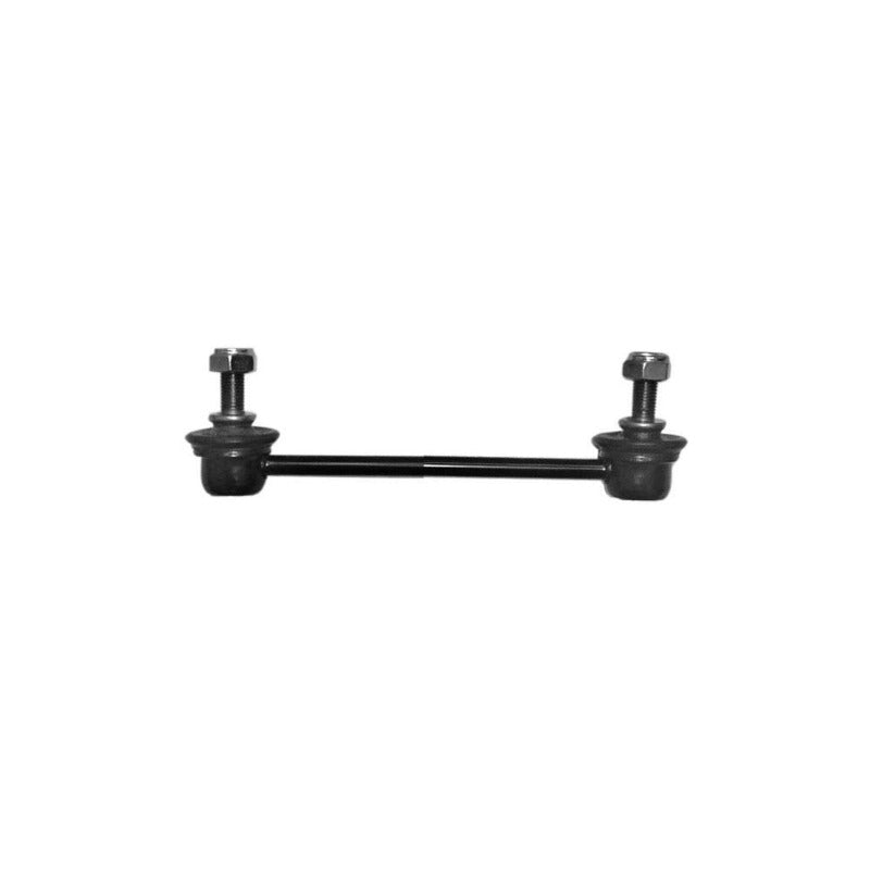Moog rear sway bar endlink for Volvo S60 2001-2009, view of the black metal sway bar link with mounting bushings