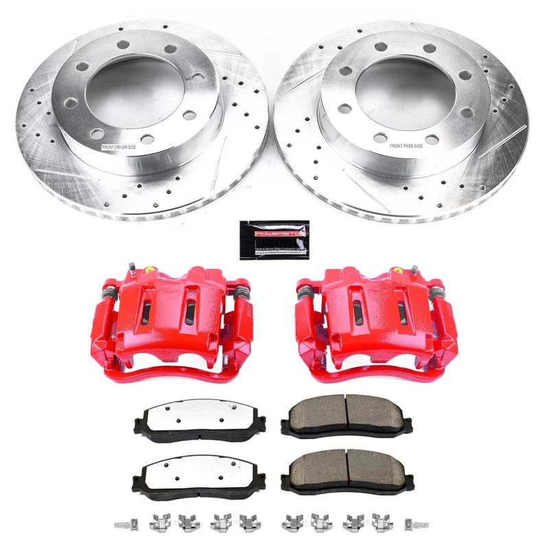 PowerStop 2012 Ford F-350 Super Duty front Z36 truck and tow brake calipers with performance brake components.
