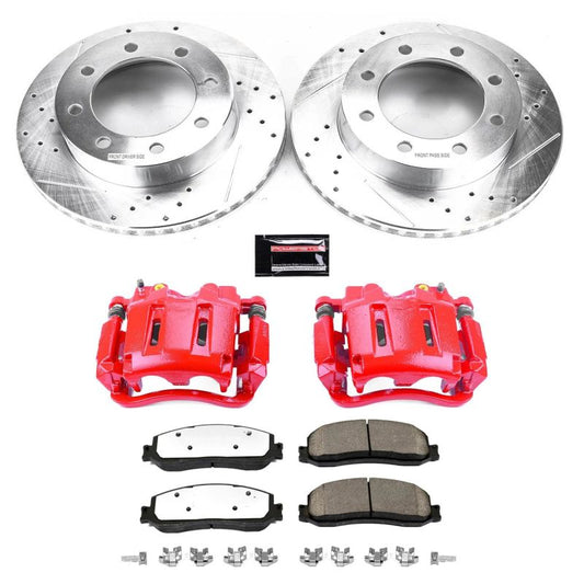 PowerStop 2012 Ford F-350 Super Duty front Z36 truck and tow brake calipers with performance brake components.