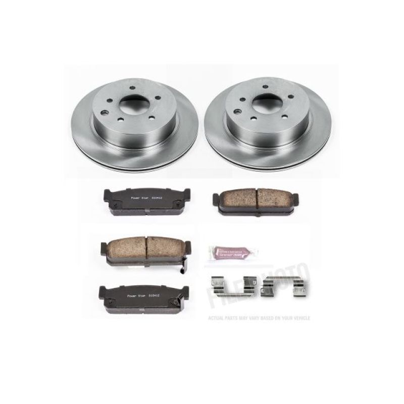 PowerStop OE rear brake kit for 1993-1997 Infiniti J30, includes brake rotors and pads for reliable stopping power.