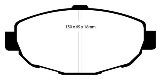 EBC Redstuff front brake pads for Lexus SC300 3.0, performance brake pads with red friction material for enhanced stopping power.