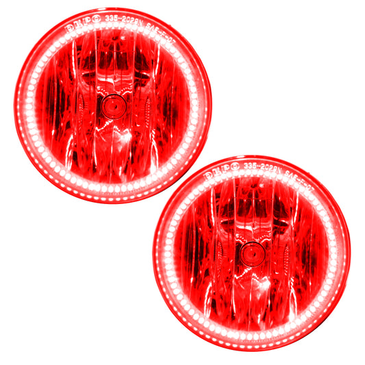 Oracle Lighting LED Halo Fog Lights for 2007-2014 GMC Sierra with red halos, pre-assembled for easy installation.