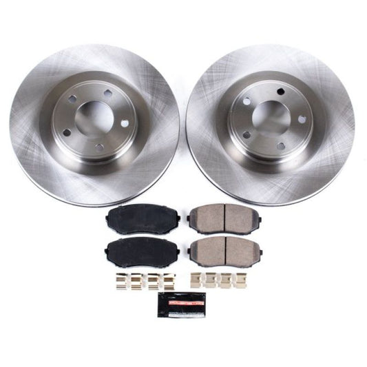 PowerStop OE brake kit for 2007-2015 Ford Edge front auto specialty brake components, including rotors and pads.