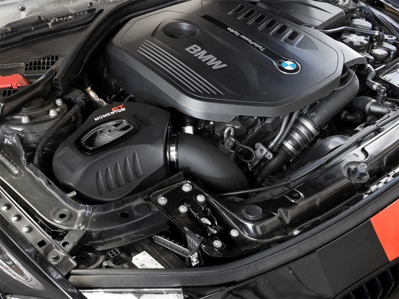 aFe POWER Momentum GT Pro Dry S cold air intake system for 2016-2017 BMW 340i/ix with B58 engine, showing the intake components.