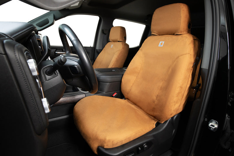 Covercraft Carhartt front seat covers for Dodge Nitro 2007-2009, custom-fit fabric seat protectors for the front row.
