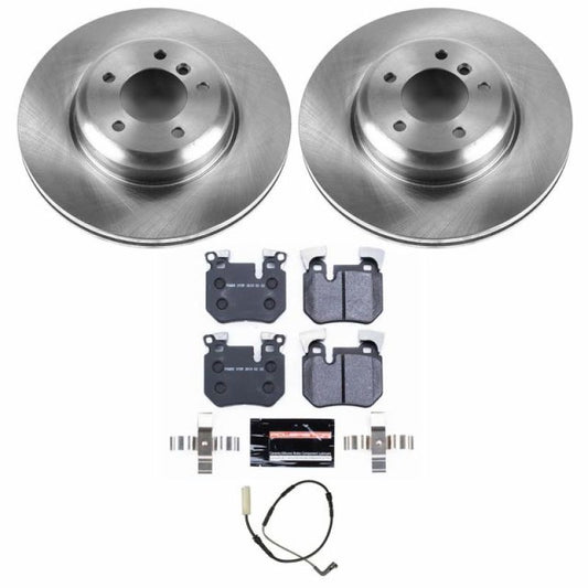 PowerStop front track day brake kit for BMW 135i, performance blank brake components, high-performance automotive braking system