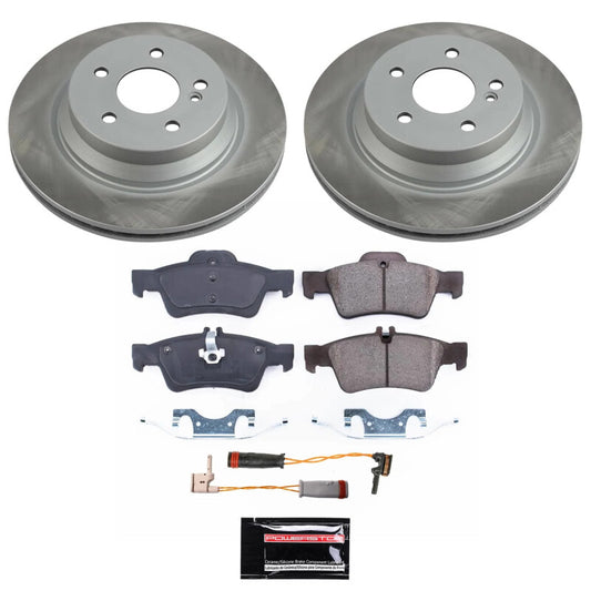 PowerStop rear semi-coated brake rotor kit for 2006 Mercedes-Benz E350, performance brake kit with blank rotors shown.