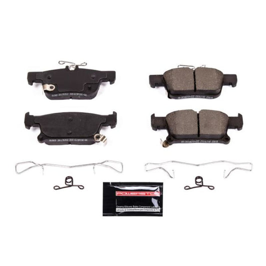 PowerStop Z23 Evolution Sport rear brake pads with hardware for Buick Envision 2016-2019, high-performance braking system replacement.