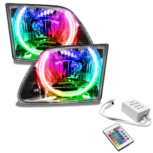 Oracle Ford F-150 SMD Headlights with ColorSHIFT and simple controller, showcasing sleek, modern automotive lighting design.