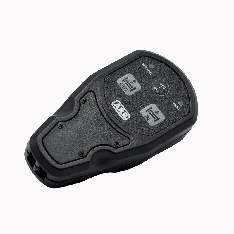 ARB 2.4GHz wireless winch remote hand control and receiver kit with compact, ergonomic design for easy operation.