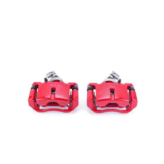 PowerStop rear red brake calipers with brackets for Buick Terraza 2005-2007, performance brake calipers pair.