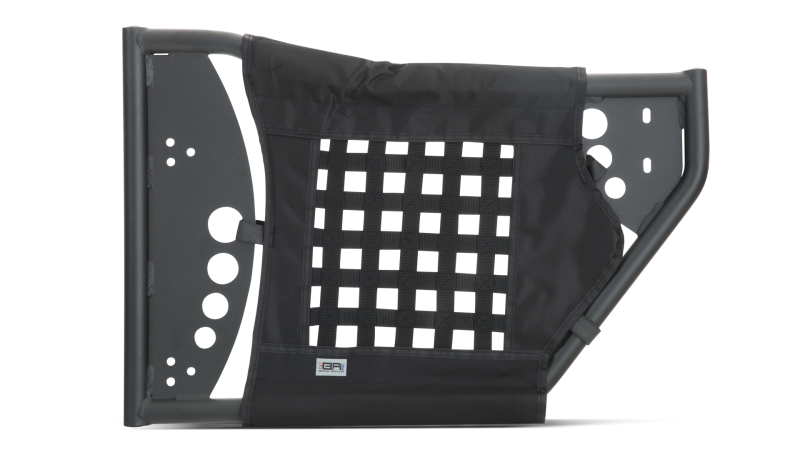 Pair of Body Armor 4x4 Jeep Wrangler JL and Gladiator JT trail doors, rear side doors for 2018+ Jeep models, black and rugged.