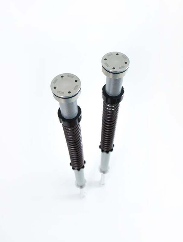 Ohlins NIX 22 fork cartridge kit for Harley Dyna 2010-2017 Showa forks with springs, high-performance suspension upgrade.