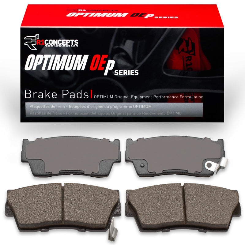 R1 Concepts R1 89-98 Asuna Sunrunner front OE brake pads, designed for optimal braking performance on compatible vehicles.