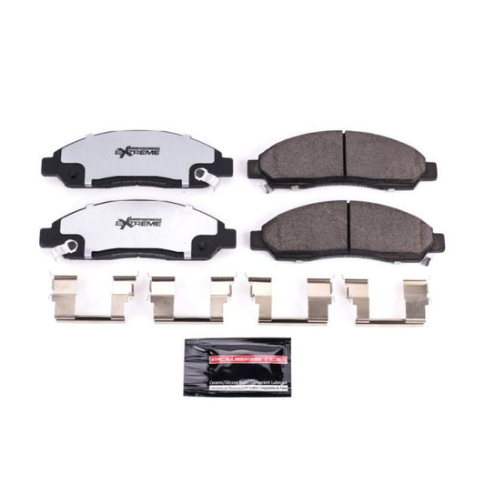 PowerStop Z36 performance front brake pads with hardware for 2004-2008 Chevrolet Colorado truck and tow applications.