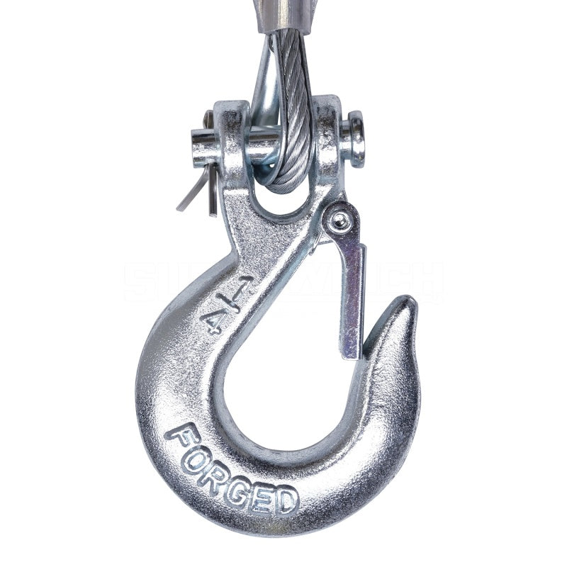Superwinch 4000 lbs 12V DC steel winch with 3/16 inch x 50 ft steel rope, designed for heavy-duty vehicle recovery.