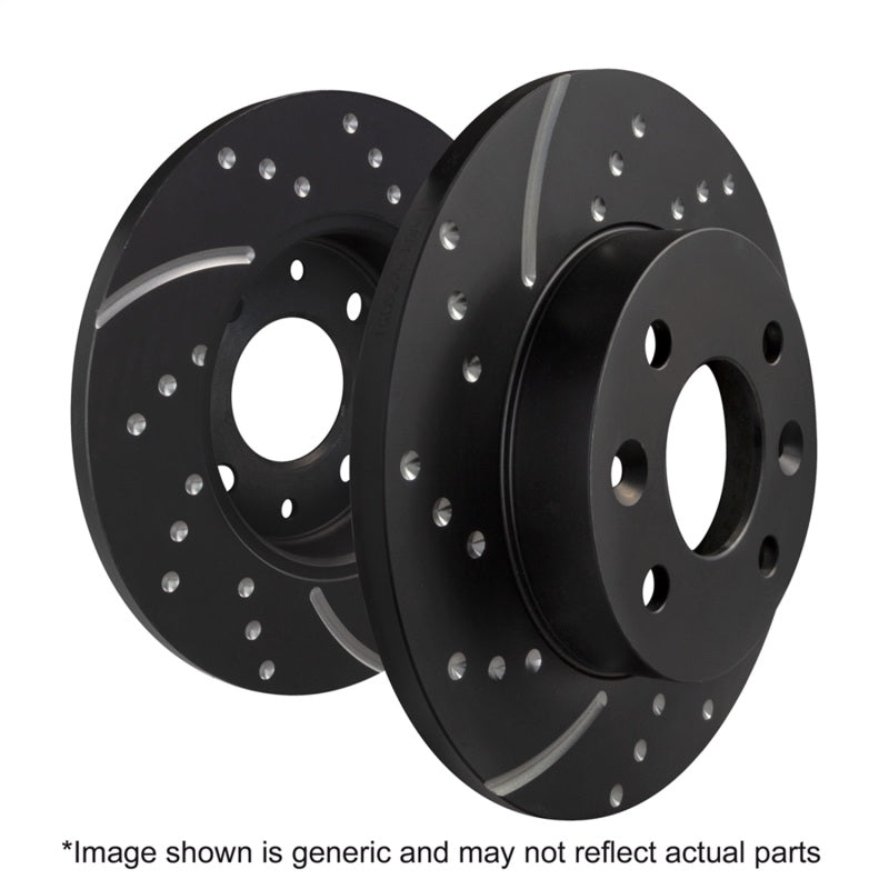 EBC 10+ Lexus RX350 3.5 Japan GD Sport rear brake rotors with slot and drilled design for enhanced braking performance.