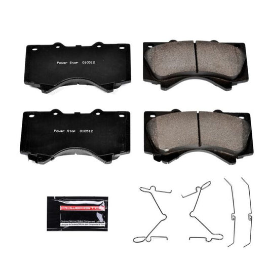 PowerStop Z23 Evolution Sport brake pads for Lexus LX570 front, includes hardware, high-performance brake components