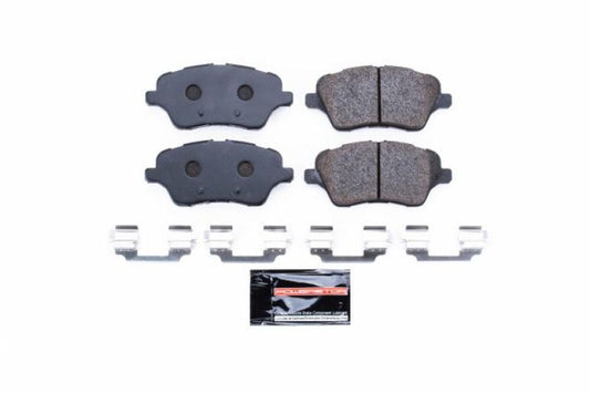 PowerStop racing front brake pads for Ford Fiesta 2014-2019, designed for high-performance track day driving.
