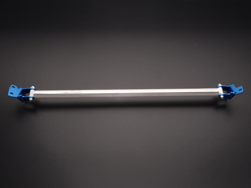 Cusco rear strut tower brace for 2020+ Toyota Yaris and GR Yaris, chassis bracing component mounted in the engine bay.